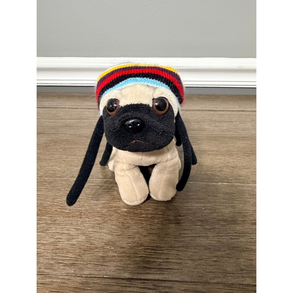 Kids Preferred Doug the Pug Dog with Rasta Knit Beanie Plush